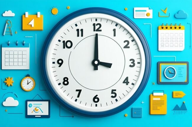 AI, automation optimize time management: clocks, calendars, graphs, planning.