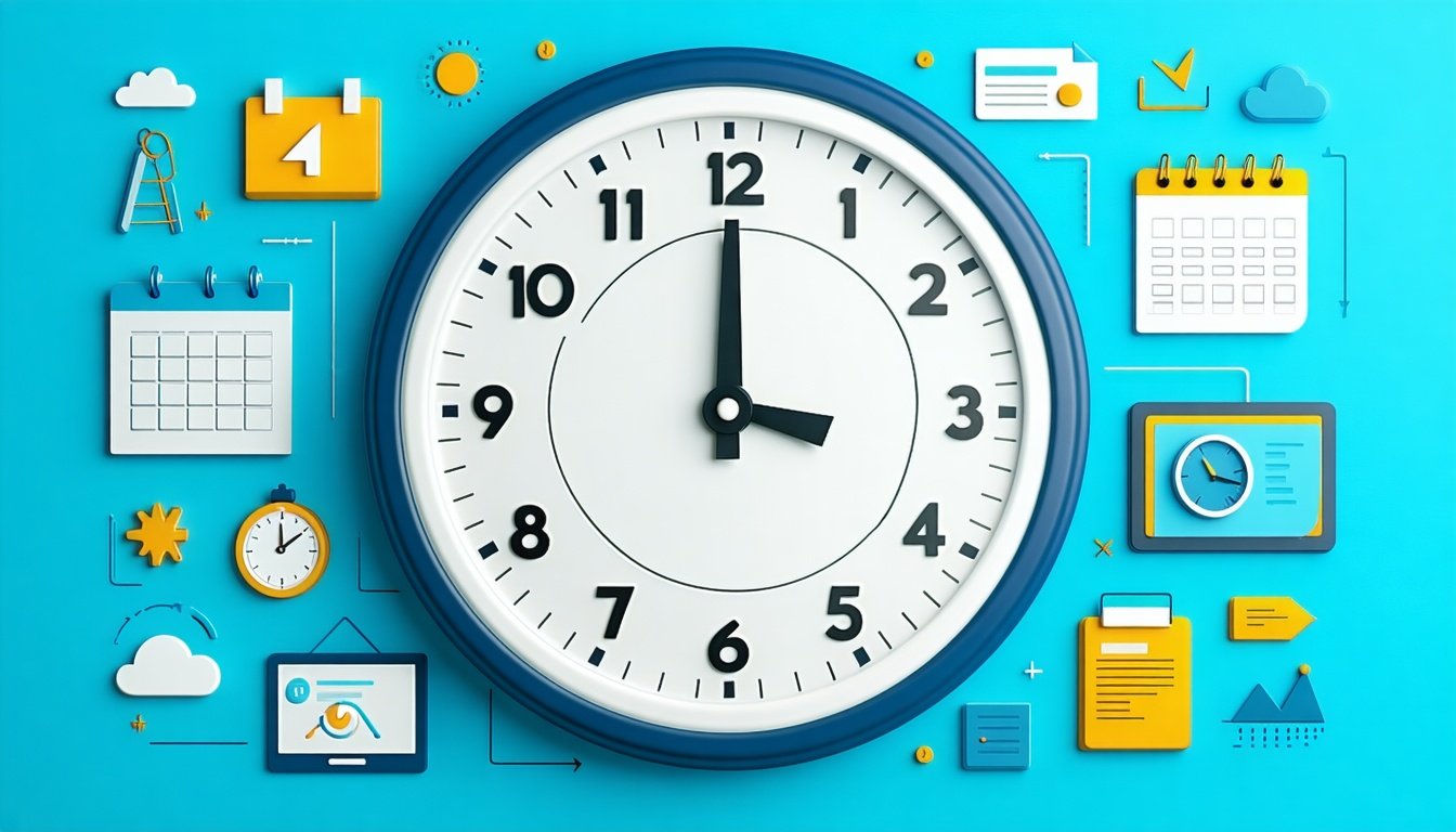 AI, automation optimize time management: clocks, calendars, graphs, planning.