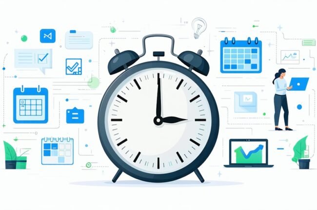 AI-powered time management: alarm clock, calendars, automation, digital devices.