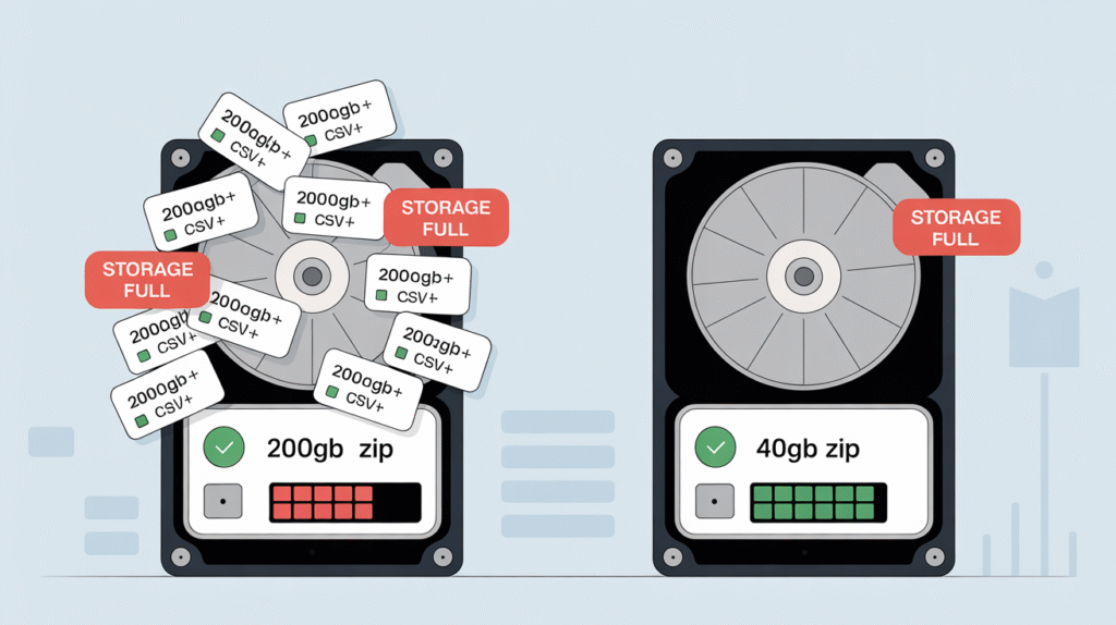 Overloaded AI, automation files: both hard drives storage full.
